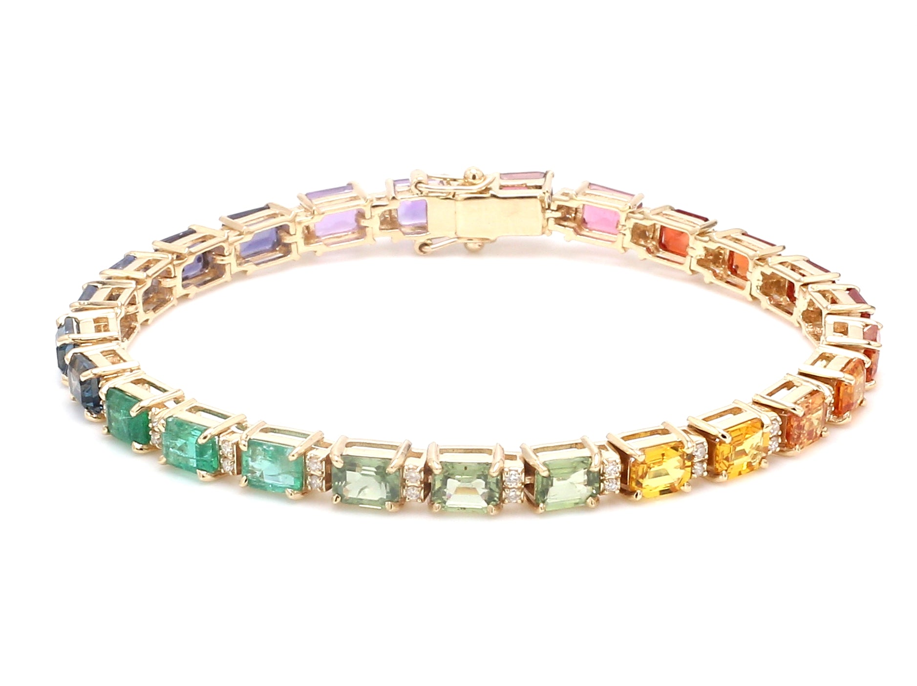 Yellow Jade & Rough Cut Diamond outlets Bracelet