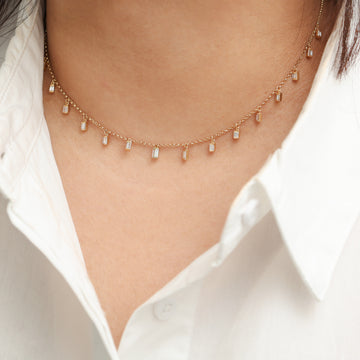 Diamond Baguette Link Chain Necklace