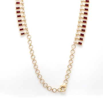 Ruby Dot in dash diamond Necklace