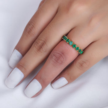 Emerald Heart Infinity Ring