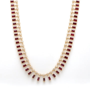 Ruby Dot in dash diamond Necklace