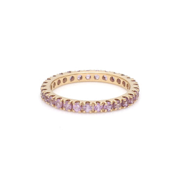 Pink Sapphire Thin Eternity Band