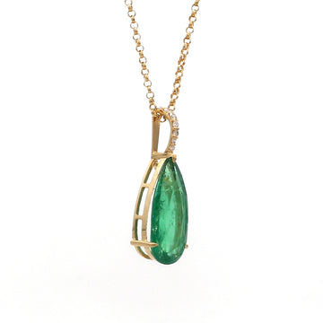 Emerald Pear and Diamond Necklace
