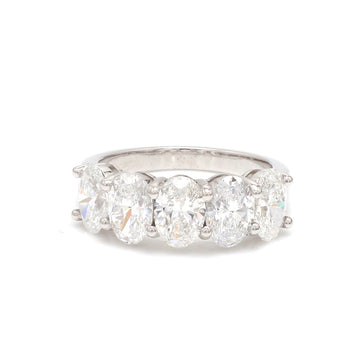 Lab Grown Diamond Oval Cut Half Ring