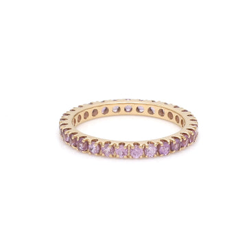 Pink Sapphire Thin Eternity Band