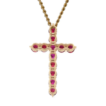 Ruby Round Cross Pendant