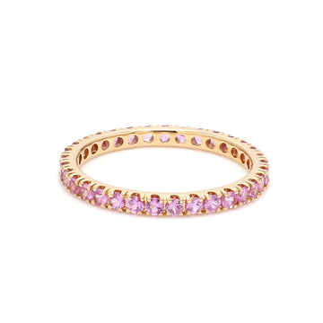 Pink Sapphire Round Eternity Ring