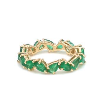 Emerald Pear Zig Zag Ring