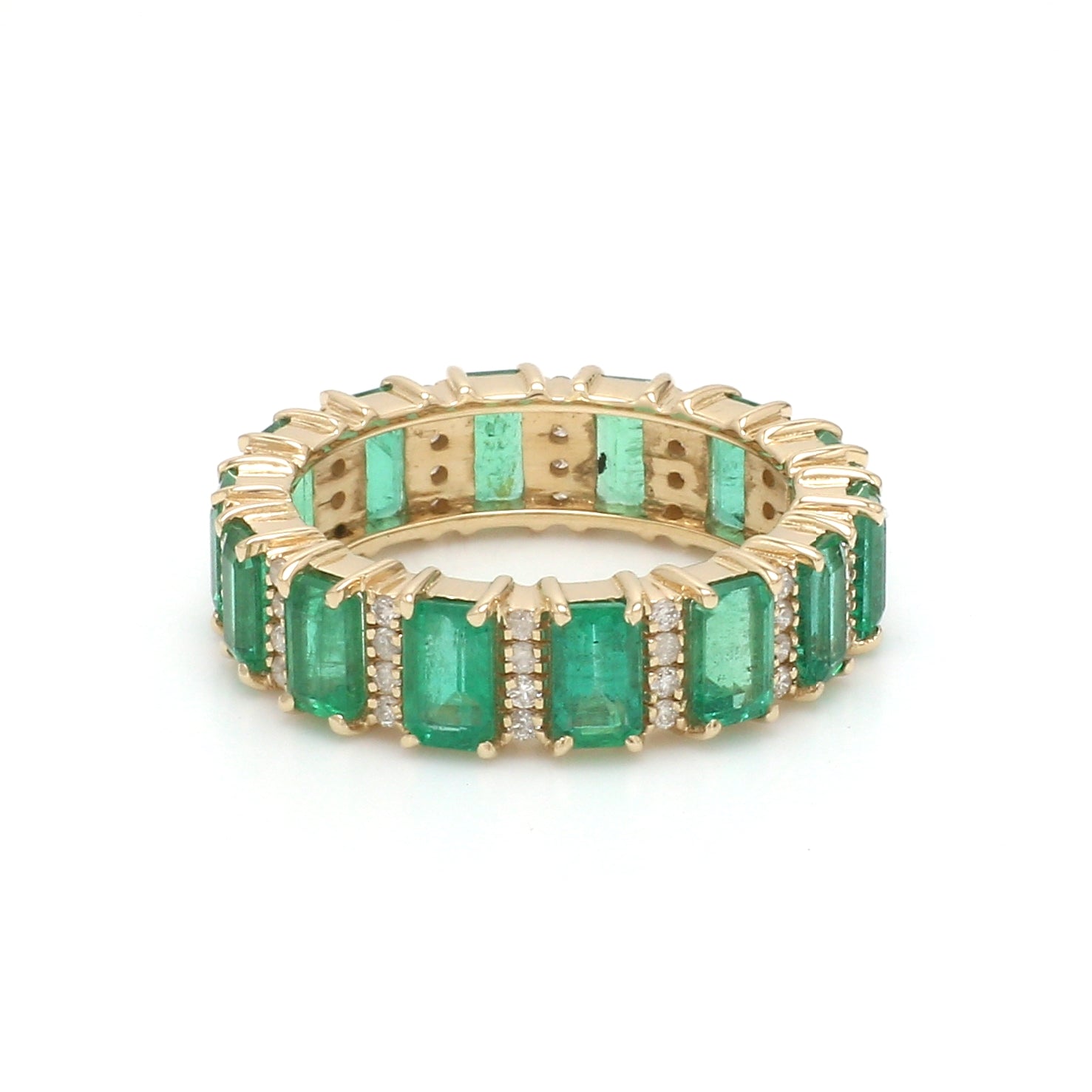 Emerald & Diamond Alternate Ring