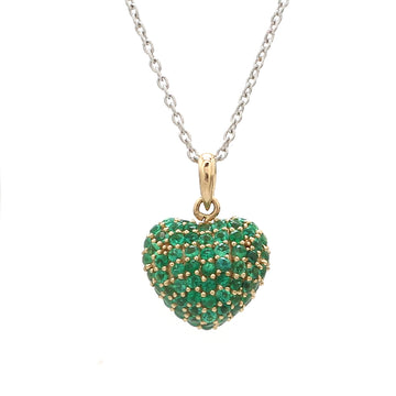 Emerald Pave Heart Pendant