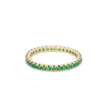 Emerald Round Thin Ring