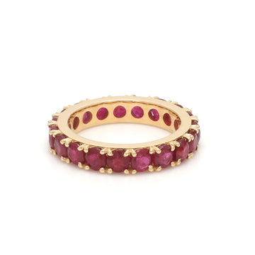 Ruby 3MM Round Eternity Band Ring