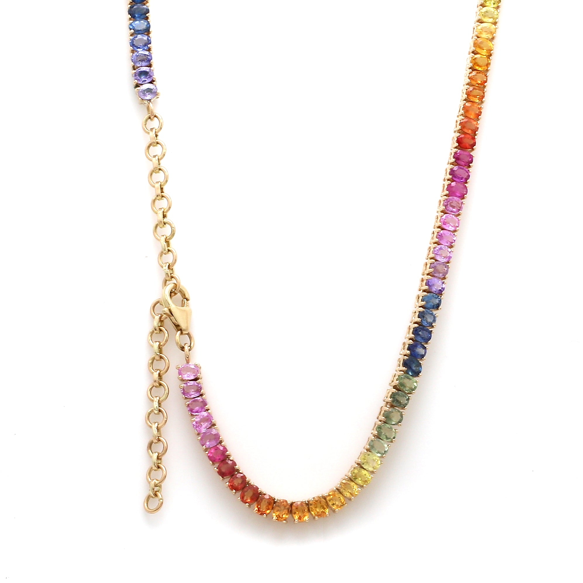 Rainbow sapphire deals tennis necklace