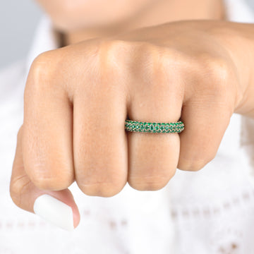 Emerald Pave Eternity Ring