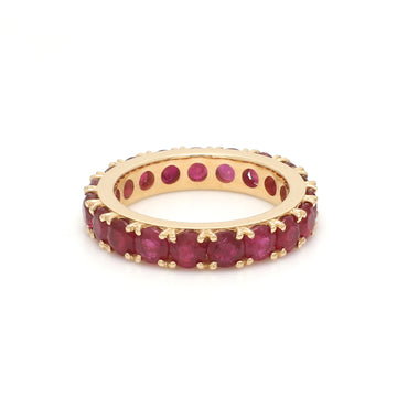 Ruby 3MM Round Eternity Band Ring