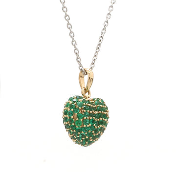 Emerald Pave Heart Pendant